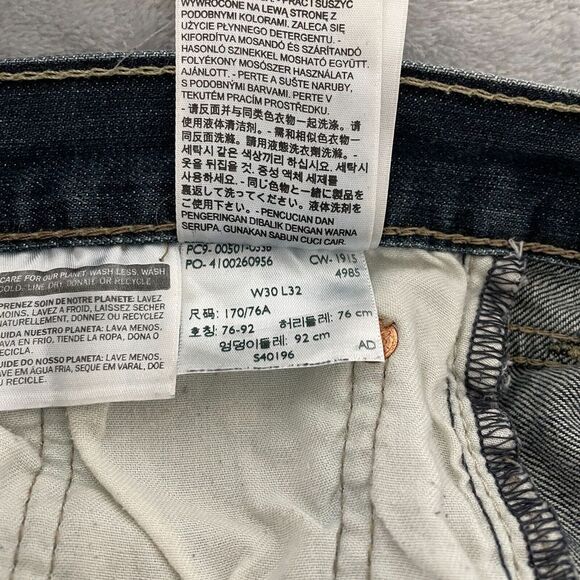 Levis 501XX Jeans Mens 30x32 (31x30) Blue Denim Button Fly Dark Wash 5 Pocket - Picture 10 of 16